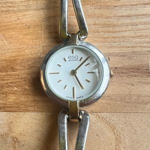 ESQ by Movado ladies two tone Swiss quartz dress watch NEW BATTERY